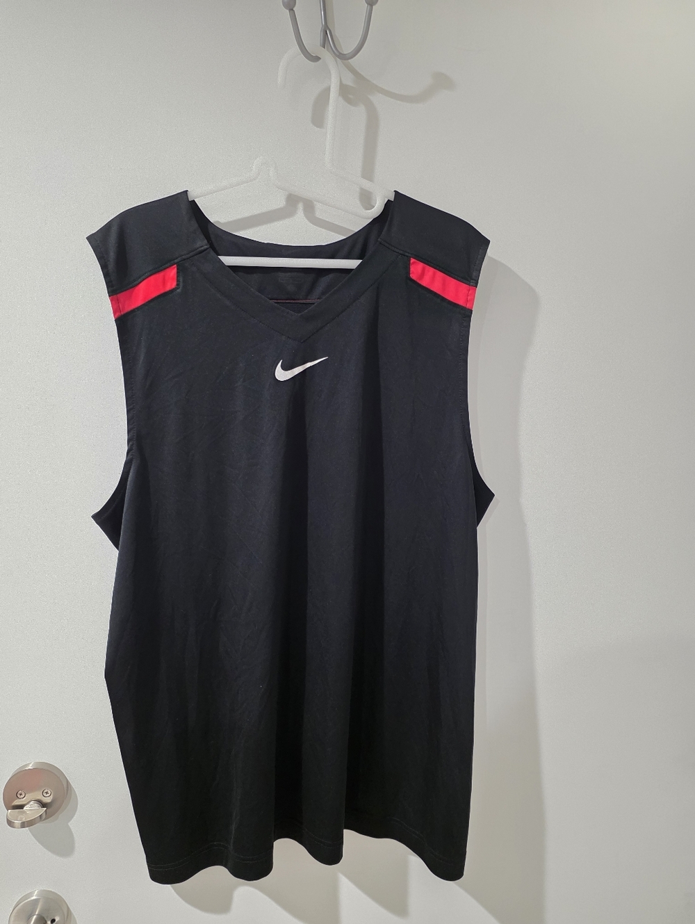 Nike Men's Basketball Tank Top, Sleeveless, large, Red Black